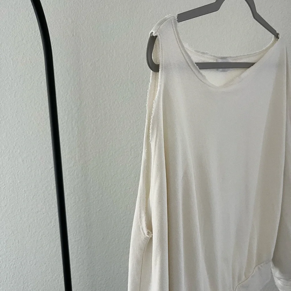 LANSTON x REVOLVE | One Shoulder Cotton Blend Pullover in Cream | Size Small - Picture 5 of 9